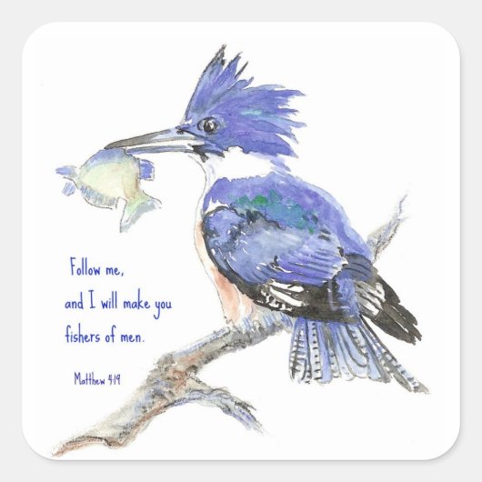 Manuscript, Vissers van Mannen, Inspirerend, Matth Vierkante Sticker (Voorkant)