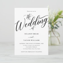 Manuscript Vlourish Modern Black and White Wedding