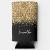 Manuscript voor Black and Gold Glittery Glam Seltzer Blikjeskoeler (Voorkant)