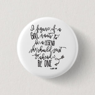 Manuscript voor de calligrafie van de Girl Power Q Ronde Button 3,2 Cm