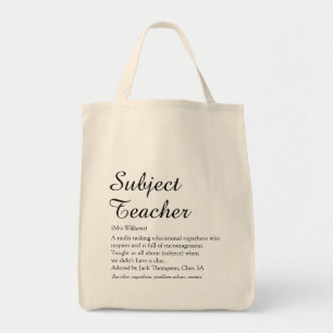 Manuscript voor de waardering van lerarendefinitie tote bag