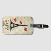 Manuscript voor Eiffel Tower en Red Heart-ballonne Bagagelabel (Voorkant (horizontaal))