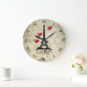 Manuscript voor Eiffel Tower en Red Heart-ballonne Grote Klok (Huis)