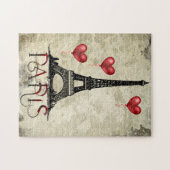 Manuscript voor Eiffel Tower en Red Heart-ballonne Legpuzzel (Horizontaal)