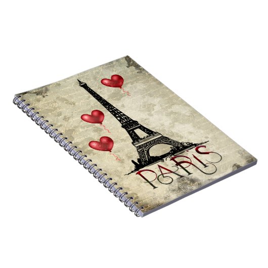 Manuscript voor Eiffel Tower en Red Heart-ballonne Notitieboek (Rechterzijde)