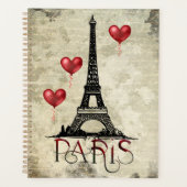 Manuscript voor Eiffel Tower en Red Heart-ballonne Planner (Voorkant)
