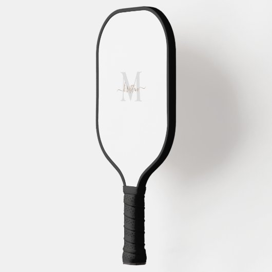 Manuscript voor Gold & Grey Monogram Naam Pickleba Pickleball Paddle (Links)