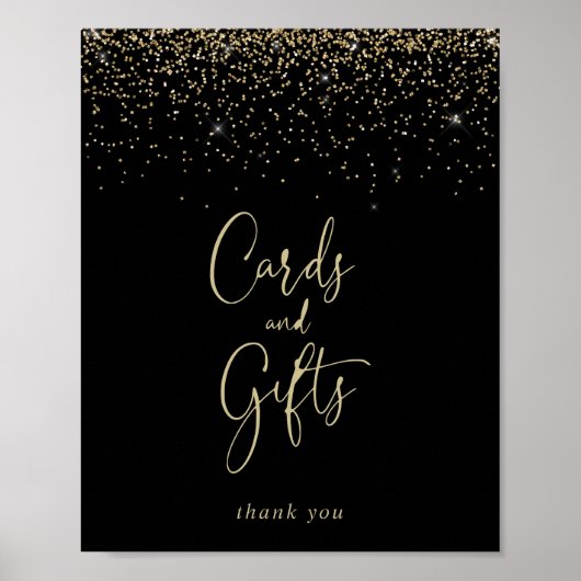 Manuscript voor kaarten en cadeaus Gold Confetti Poster (Voorkant)