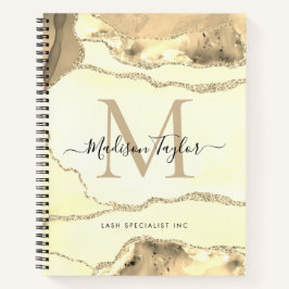 Manuscript voor klassieke Gold Agate Geode Monogra Notitieboek