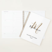 Manuscript voor modern zwart-wit monogram Initiaal Planner (Display)