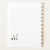 Manuscript voor modern zwart-wit monogram Initiaal Planner (Achterkant)