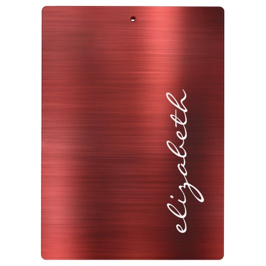 Manuscript voor ruby Red Brushed Metal Signature Klembord (Achterkant)