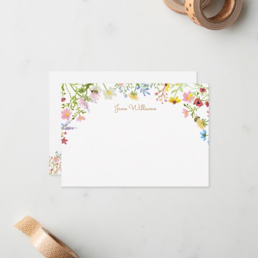 Manuscript voor wilde-bloemenbijen, speciaal aange notitiekaartje (Voorkant / Achterkant in situ)