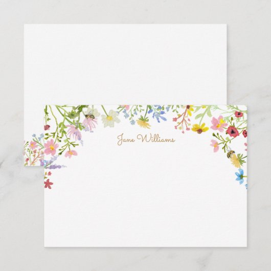 Manuscript voor wilde-bloemenbijen, speciaal aange notitiekaartje (Voorkant / Achterkant)