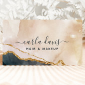 Manuscript Waterverf Roze Black Gold Marble QR Cod Visitekaartje