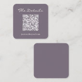 Manuscript Wedding RSVP Details QR Code Dusty Paar Informatiekaartje (Voorkant / Achterkant)