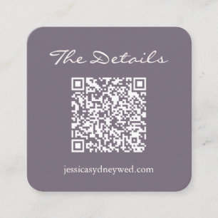 Manuscript Wedding RSVP Details QR Code Dusty Paar Informatiekaartje
