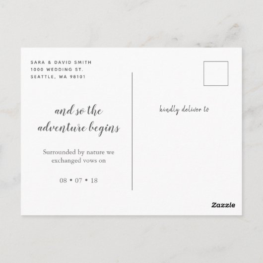 Manuscript wij het Briefkaart van de Aankondiging (Achterkant)