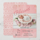 Manuscript zonder doekjes Baby Girl Elegant Person Aankondiging (Voorkant / Achterkant)