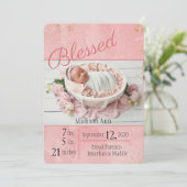 Manuscript zonder doekjes Baby Girl Elegant Person Aankondiging (Staand voorkant)