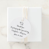 Manuscript zwarte witte harten Weddenschap Bedankjes Labels (In situ)