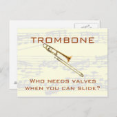 manuscriptbg, t-bone shirt2, TROMBONE, die... Briefkaart (Voorkant / Achterkant)