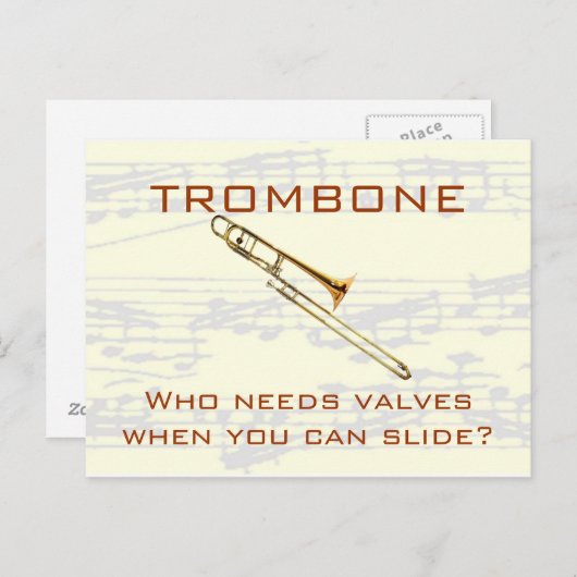 manuscriptbg, t-bone shirt2, TROMBONE, die... Briefkaart (Voorkant / Achterkant)
