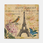 Manuscripten Hydrangea French Bird Paris Eiffel To Magneet (Voorkant)