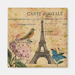 Manuscripten Hydrangea French Bird Paris Eiffel To Magneet