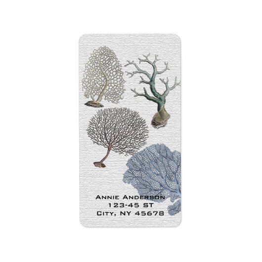Manuscripten Nautical kustskic strand Coral Reef Etiket (Voorkant)