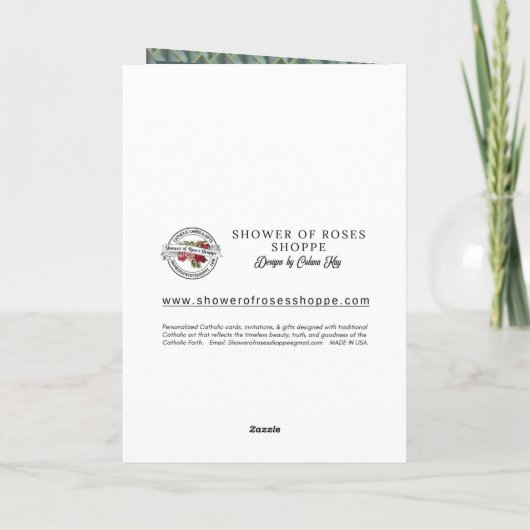 Manuscripten van Maagd Mary Religieuze Rozen Kaart (Achterkant)