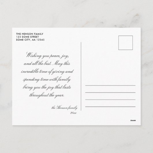 Manuselijke Kerstmis in de winter Waterverf bos Feestdagenkaart (Achterkant)