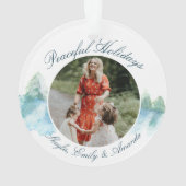 Manusfoto van Peaceful Winter Forest Waterverf Ornament (achterkant)