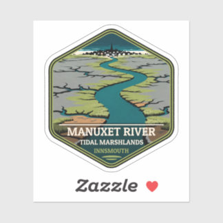 Manuxet-rivier getijdenmoerassen Innsmouth Vintage Sticker