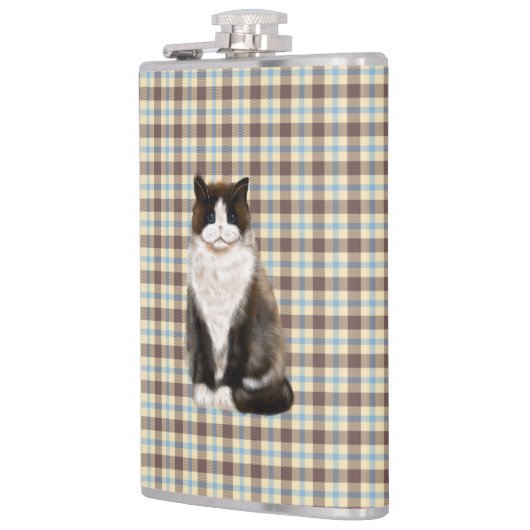 manx cat bi-col heupfles (Links)