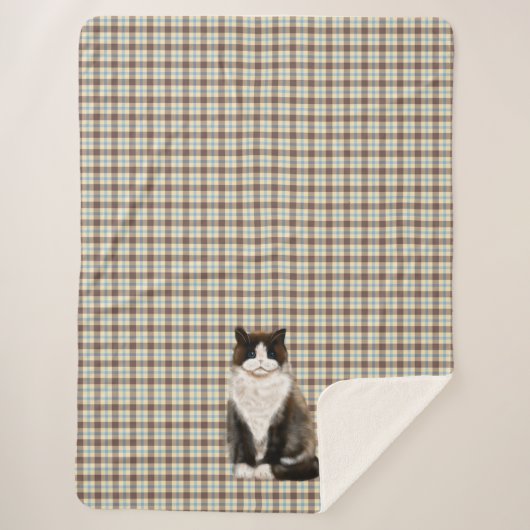 manx cat bi-col sherpa deken (Voorkant)