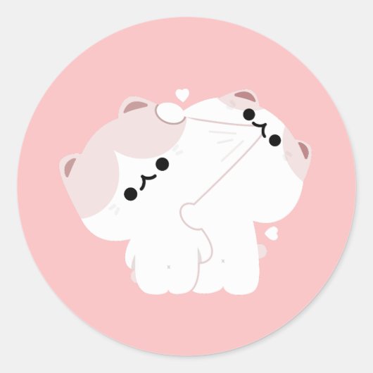 Manx Cat Couple Ronde Sticker (Voorkant)