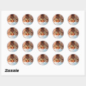 Manx Cat Face Ronde Sticker (Vel)