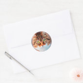 Manx Cat Face Ronde Sticker (Envelop)