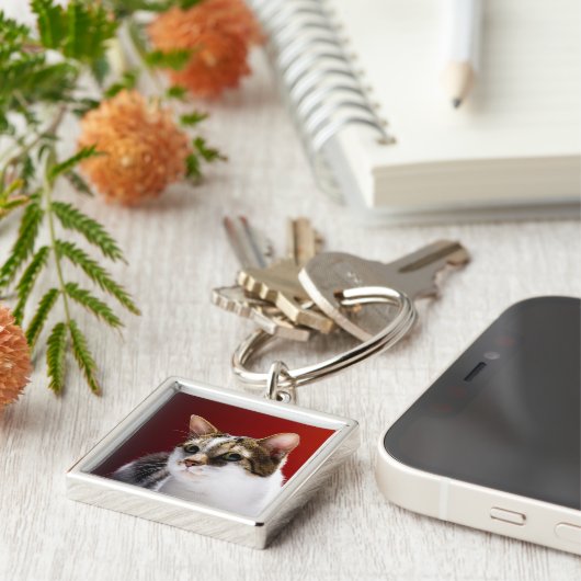 Manx cat sleutelhanger (Zijkant)