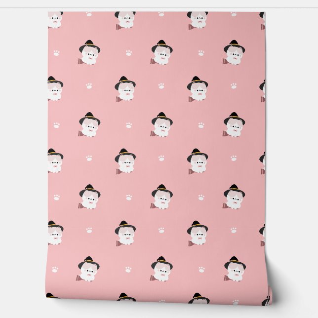 Manx Cat Witch Behang (Afrollen)