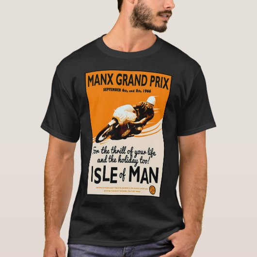 Manx Grand Prix Motorcycle Racing Print T-shirt (Voorkant)