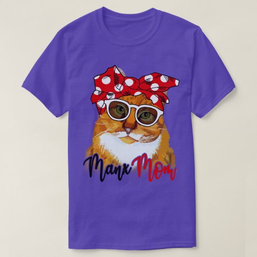 Manx Kat Shirt Manx Kat Mam Bandana (Design voorkant)