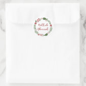 Manx Merry Kerstmis Wreath, Nollick Ghennal Ronde Sticker (Tas)