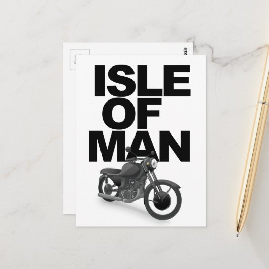 Manx motorfietser briefkaart (Voorkant / Achterkant in situ)