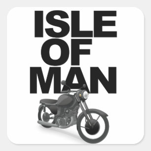 Manx motorfietser vierkante sticker