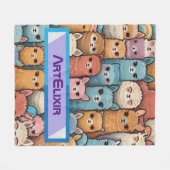 Many Alpaca Llama Fleece Deken (Voorkant (Horizontaal))