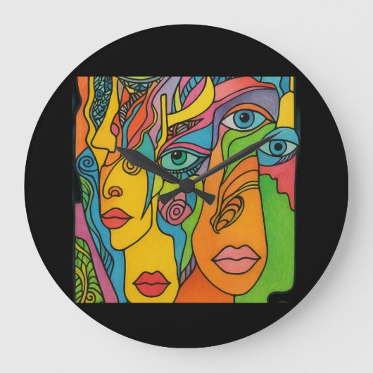 Many faces grote klok (Voorkant)