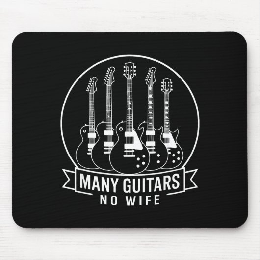 Many Guitars One Wife Funny For Men Women  Muismat (Voorkant)