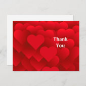 Many Hearts Thank You Postcard Briefkaart (Voorkant / Achterkant)